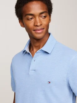 Koszulki Polo*Tommy Hilfiger Koszulka Polo O Regularnym Kroju Z Flagą 1985 Collection LIGHT BLUE HEATHER
