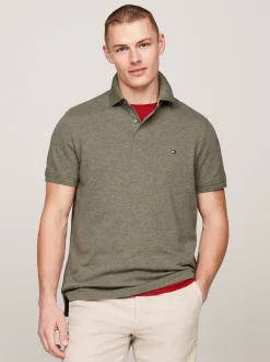 Koszulki Polo*Tommy Hilfiger Koszulka Polo O Regularnym Kroju Z Flagą 1985 Collection UTILITY OLIVE HEATHER