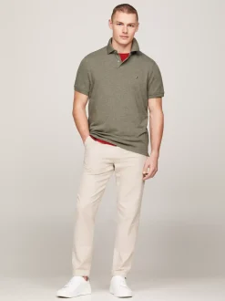 Koszulki Polo*Tommy Hilfiger Koszulka Polo O Regularnym Kroju Z Flagą 1985 Collection UTILITY OLIVE HEATHER