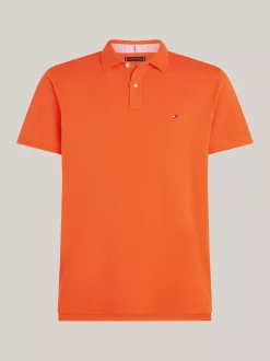 Koszulki Polo*Tommy Hilfiger Koszulka Polo O Regularnym Kroju Z Flagą 1985 Collection BONFIRE ORANGE