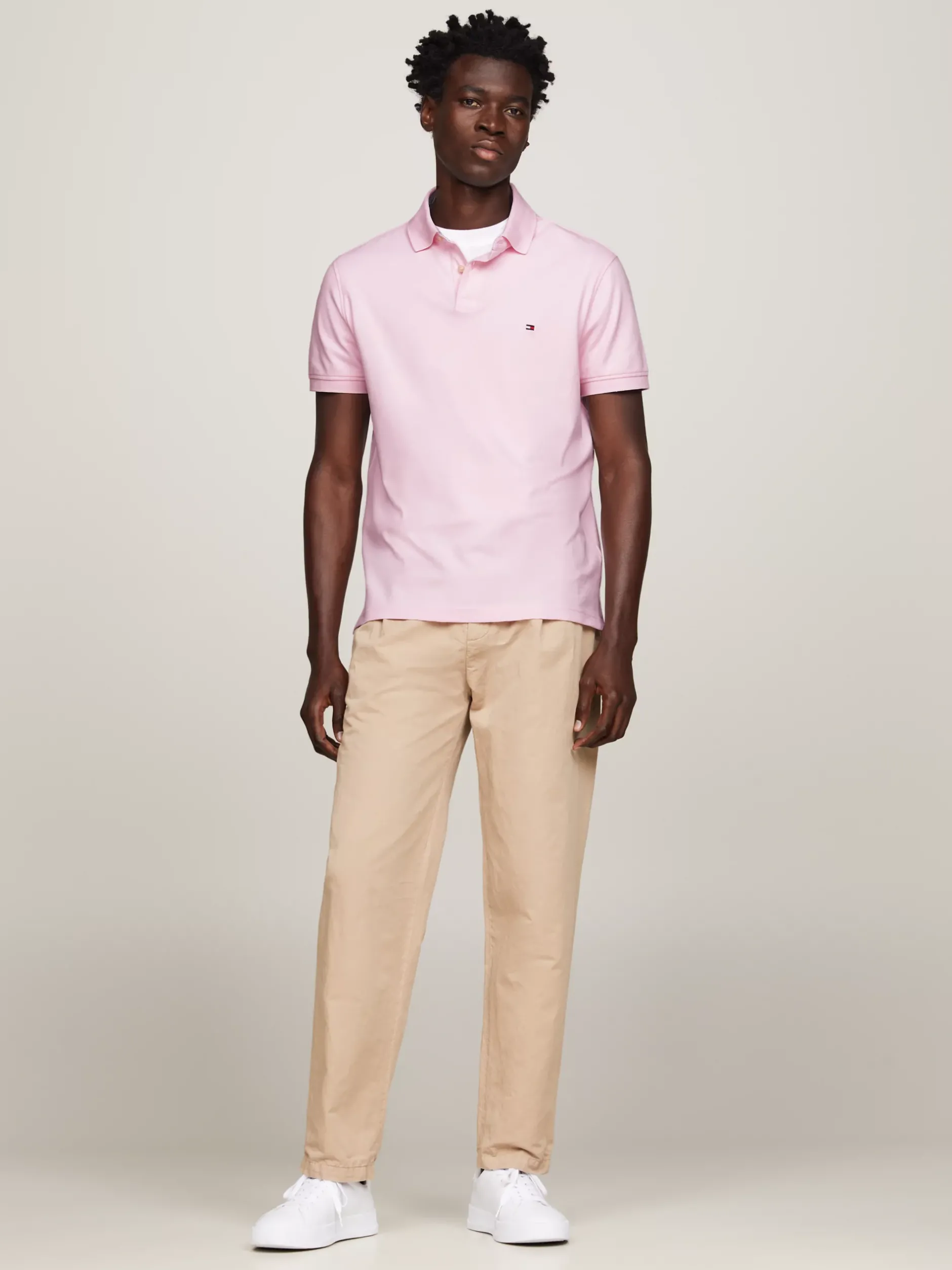 Koszulki Polo*Tommy Hilfiger Koszulka Polo O Regularnym Kroju Z Flagą 1985 Collection LIGHT PINK