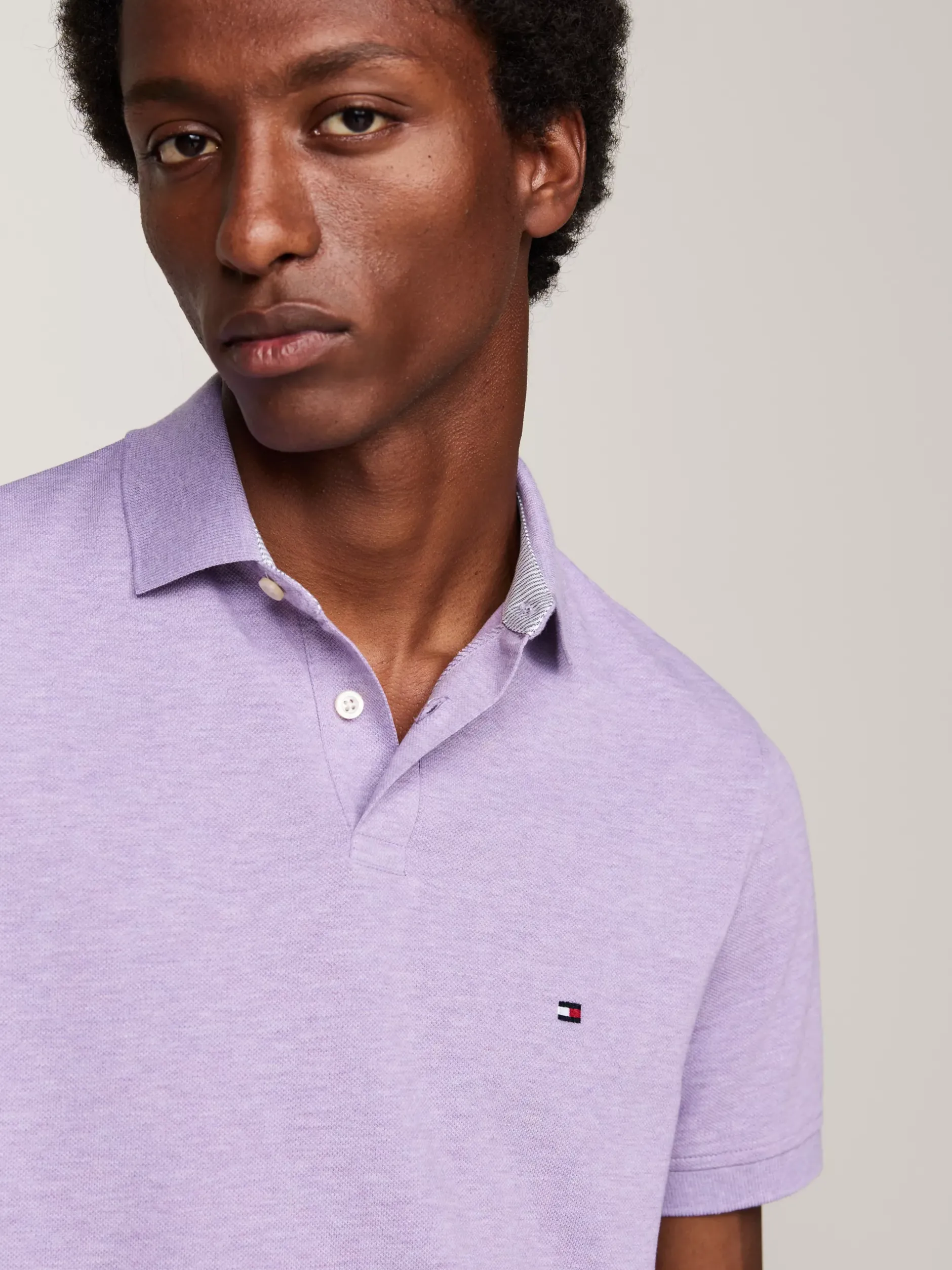 Koszulki Polo*Tommy Hilfiger Koszulka Polo O Regularnym Kroju Z Flagą 1985 Collection LAVENDER HEATHER