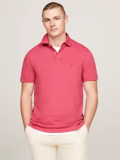 Koszulki Polo*Tommy Hilfiger Koszulka Polo O Regularnym Kroju Z Flagą 1985 Collection HERITAGE PINK