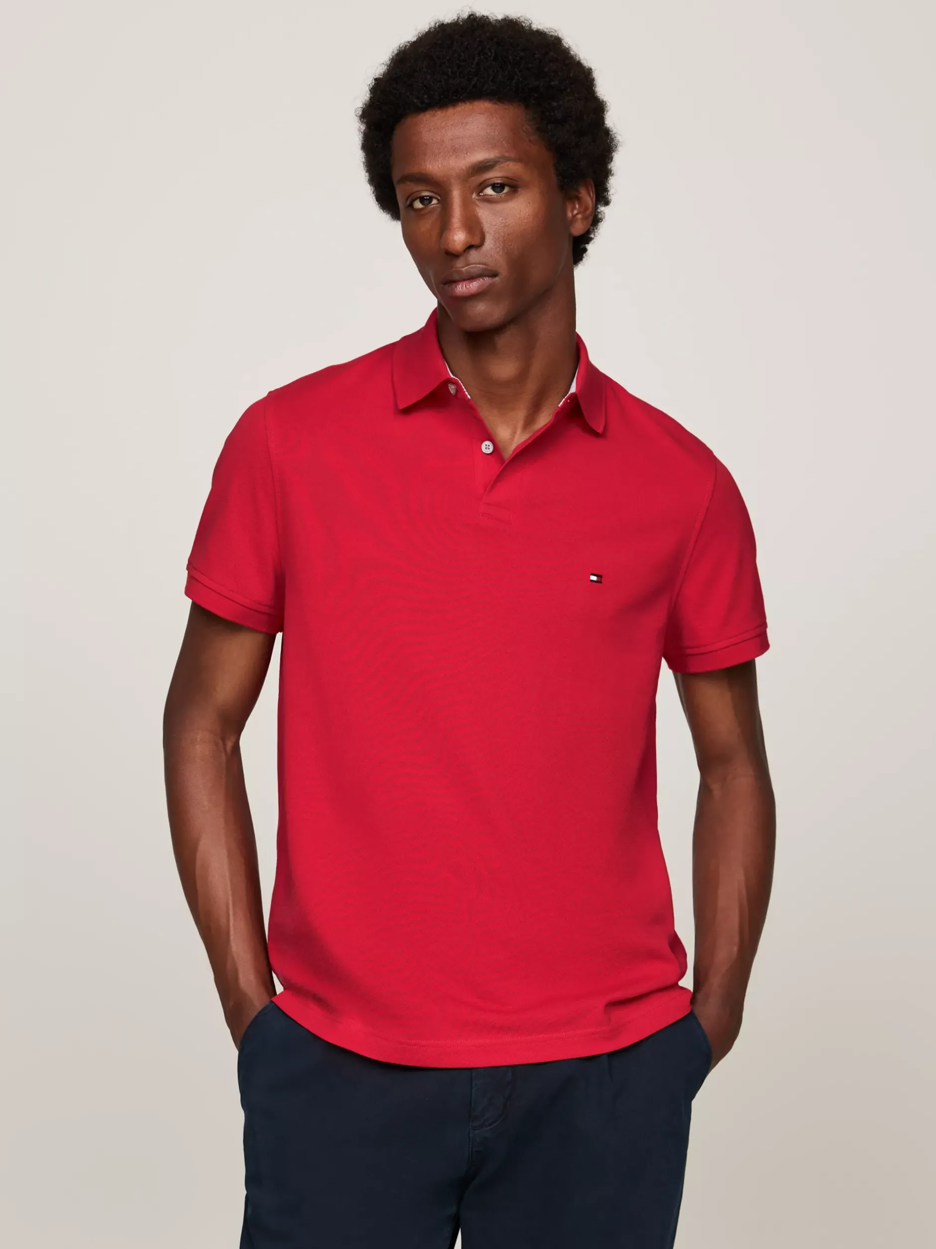 Koszulki Polo*Tommy Hilfiger Koszulka Polo O Regularnym Kroju Z Flagą 1985 Collection PRIMARY RED