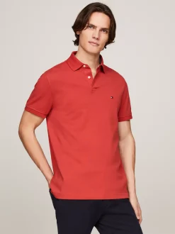 Koszulki Polo*Tommy Hilfiger Koszulka Polo O Regularnym Kroju Z Flagą 1985 Collection TERRA RED
