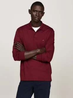 Koszulki Polo*Tommy Hilfiger Koszulka Polo O Regularnym Kroju Z Długim Rękawem DEEP ROUGE