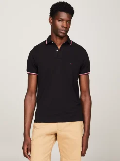 Koszulki Polo*Tommy Hilfiger Koszulka Polo O Wąskim Kroju BLACK