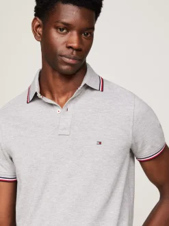 Koszulki Polo*Tommy Hilfiger Koszulka Polo O Wąskim Kroju MEDIUM GREY HEATHER
