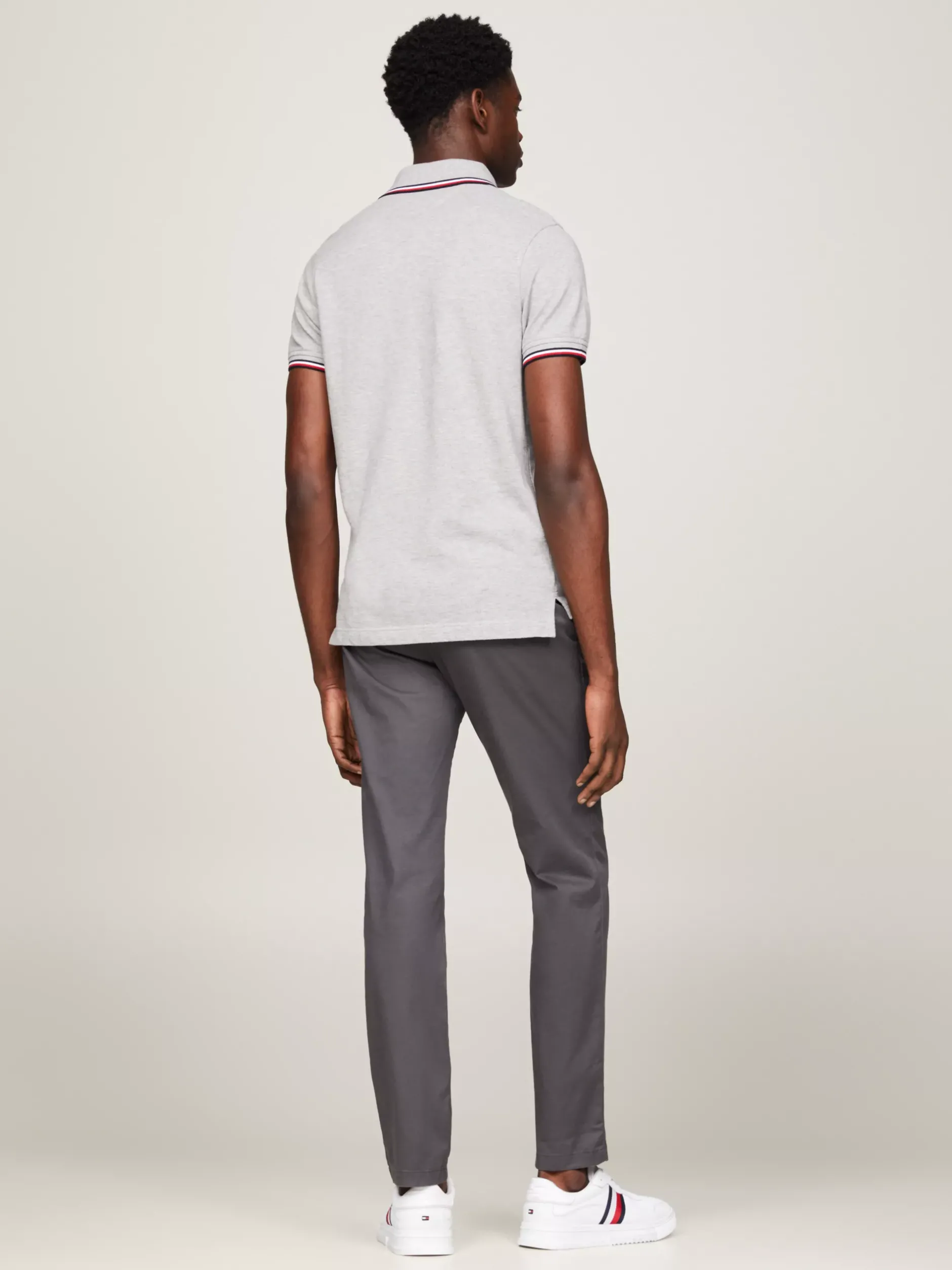 Koszulki Polo*Tommy Hilfiger Koszulka Polo O Wąskim Kroju MEDIUM GREY HEATHER