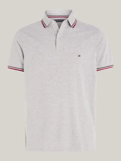Koszulki Polo*Tommy Hilfiger Koszulka Polo O Wąskim Kroju MEDIUM GREY HEATHER