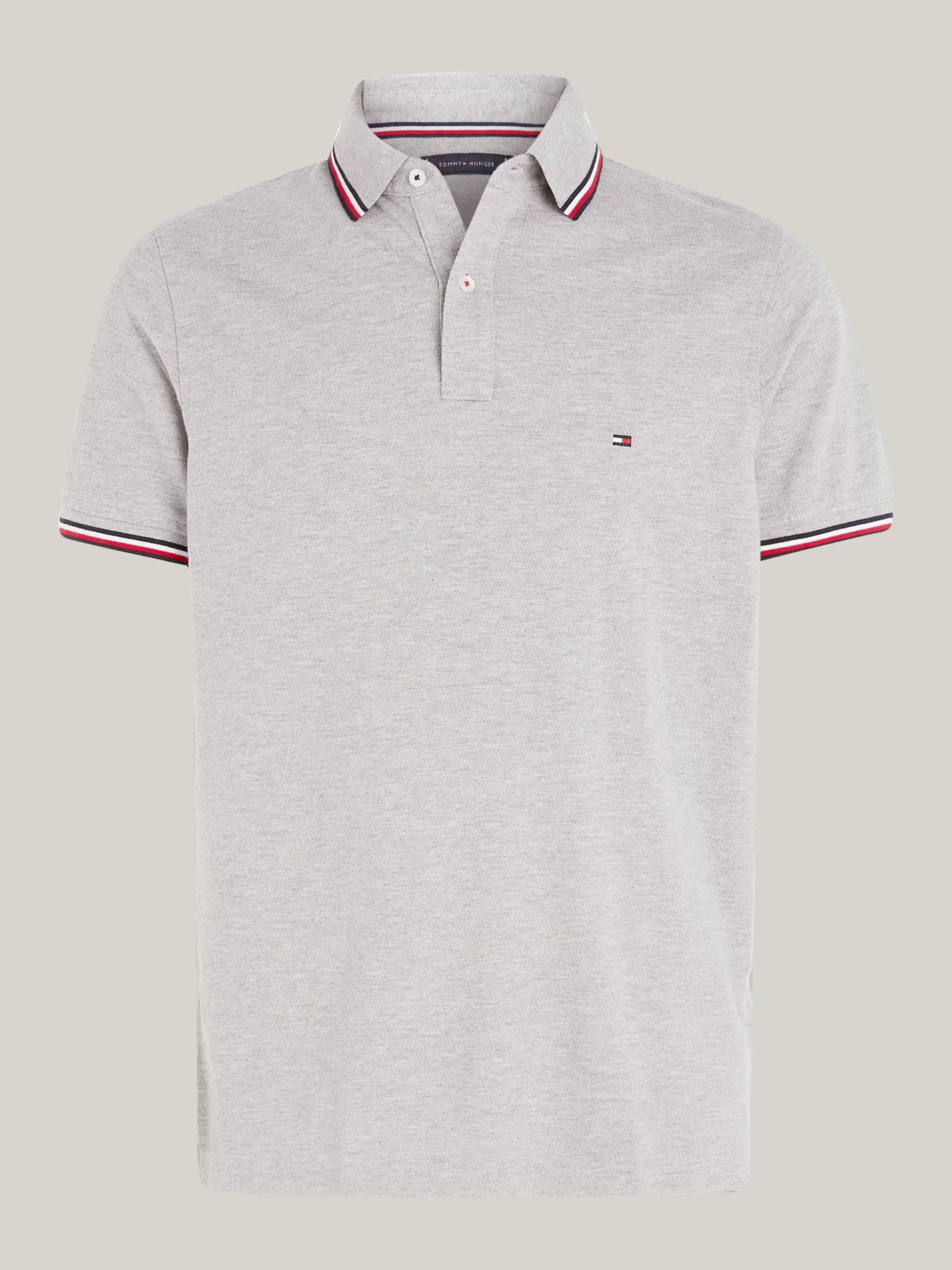 Koszulki Polo*Tommy Hilfiger Koszulka Polo O Wąskim Kroju MEDIUM GREY HEATHER