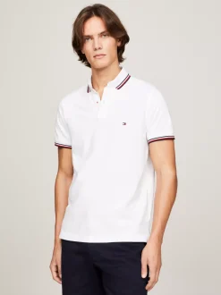 Koszulki Polo*Tommy Hilfiger Koszulka Polo O Wąskim Kroju WHITE