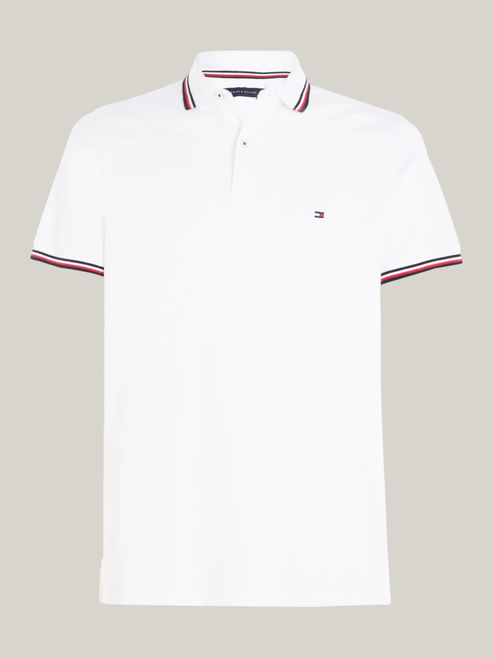 Koszulki Polo*Tommy Hilfiger Koszulka Polo O Wąskim Kroju WHITE