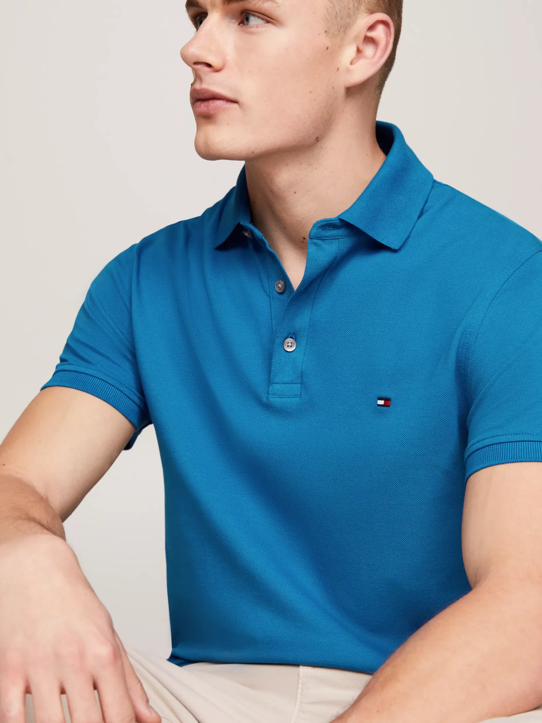 Koszulki Polo*Tommy Hilfiger Koszulka Polo O Wąskim Kroju 1985 Collection VIBRANT INDIGO