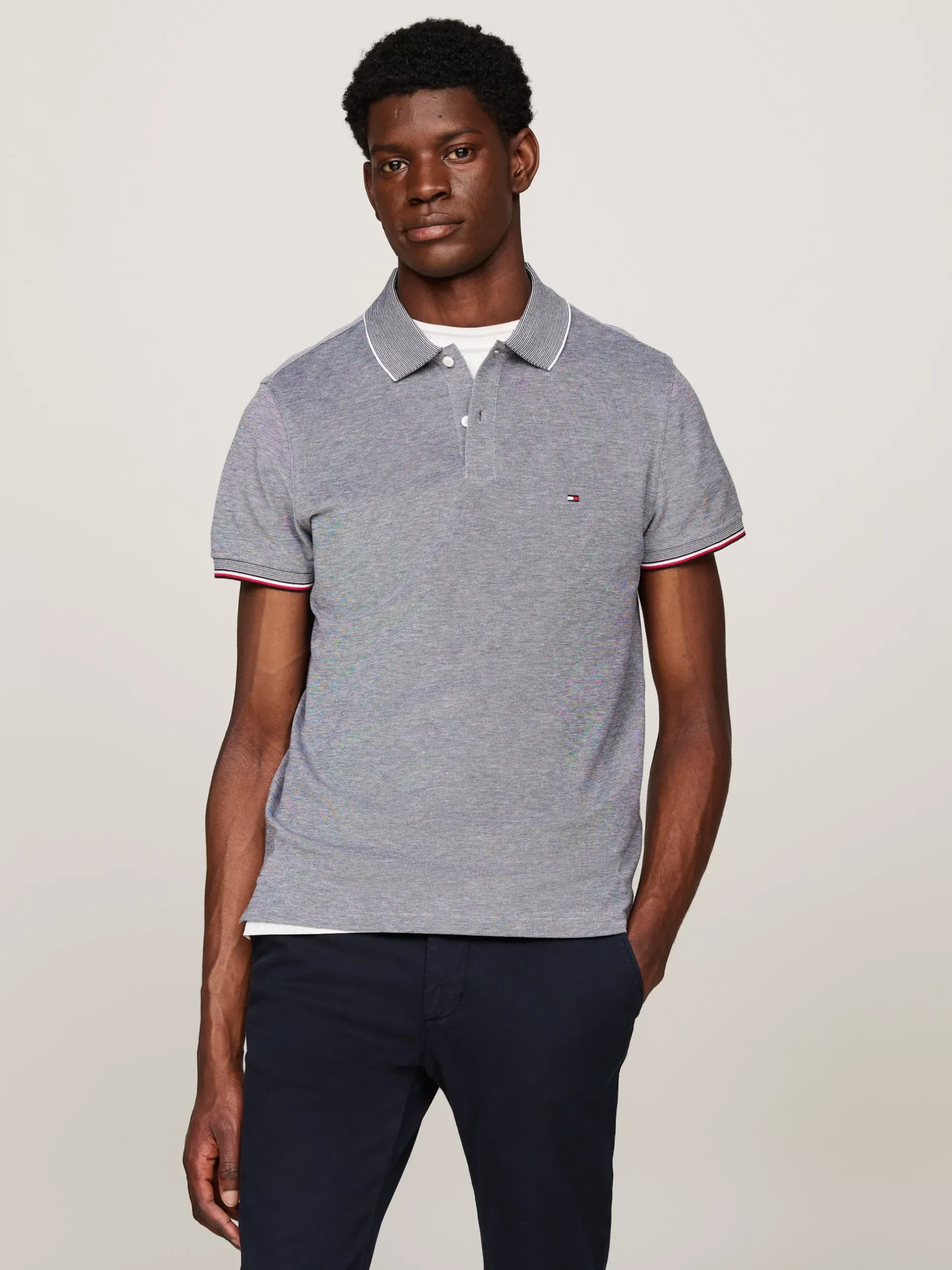 Koszulki Polo*Tommy Hilfiger Koszulka Polo O Wąskim Kroju DESERT SKY