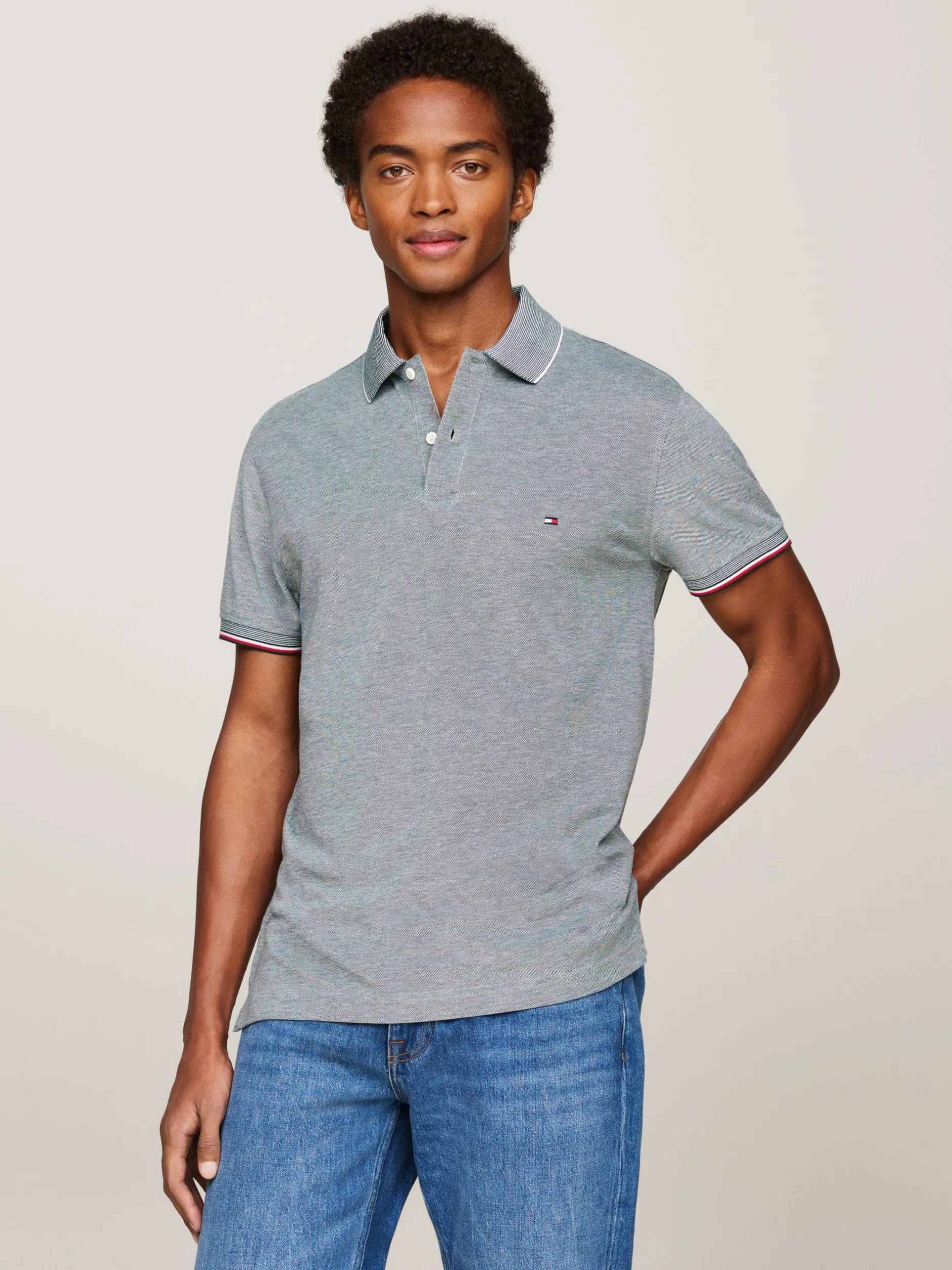 Koszulki Polo*Tommy Hilfiger Koszulka Polo O Wąskim Kroju ORNAMENTAL GREEN