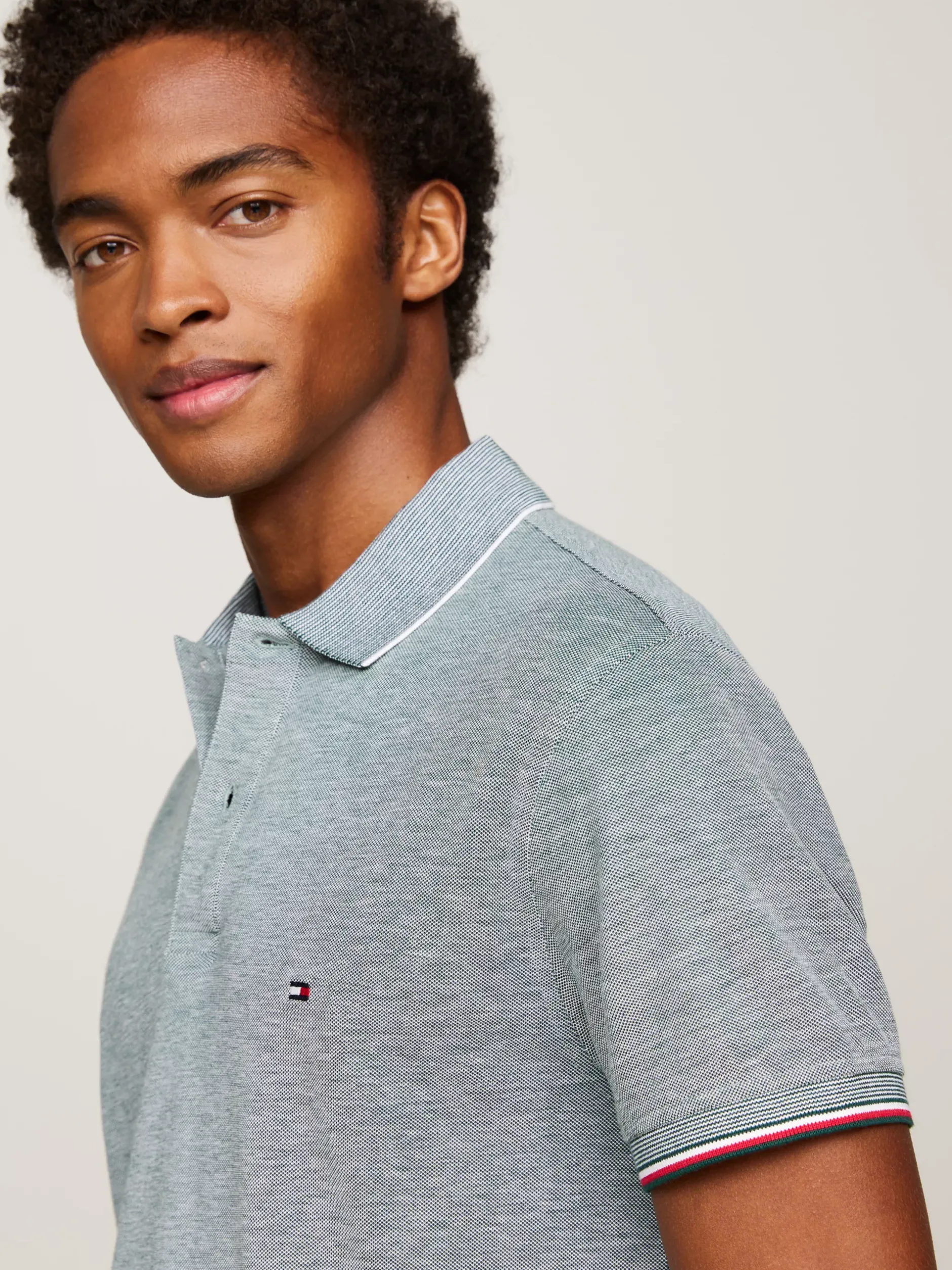 Koszulki Polo*Tommy Hilfiger Koszulka Polo O Wąskim Kroju ORNAMENTAL GREEN