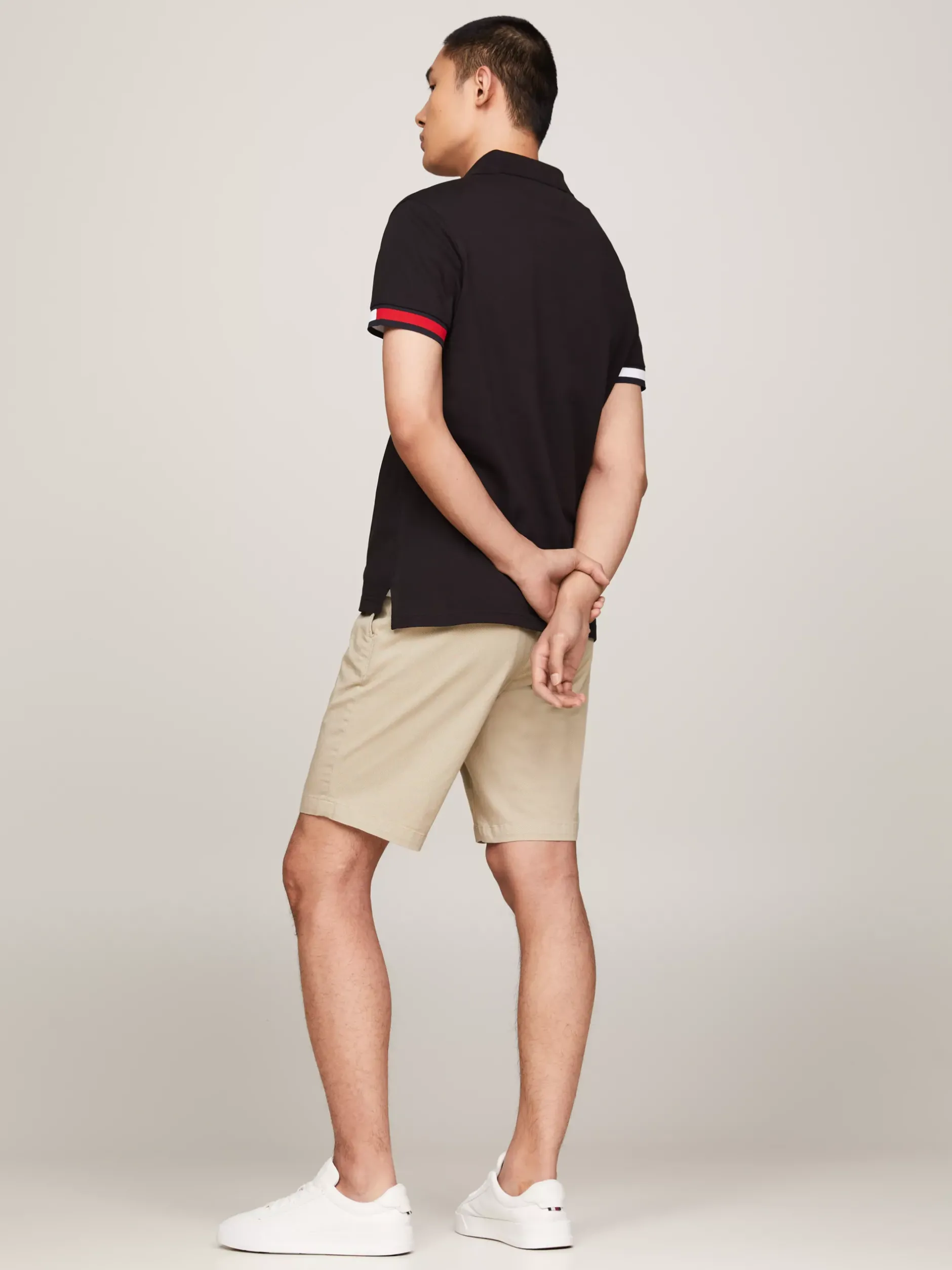 Koszulki Polo*Tommy Hilfiger Koszulka Polo O Wąskim Kroju Z Flagą Hilfiger BLACK