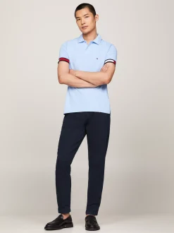 Koszulki Polo*Tommy Hilfiger Koszulka Polo O Wąskim Kroju Z Flagą Hilfiger VESSEL BLUE