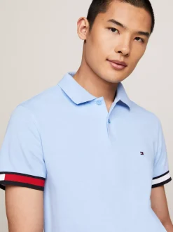Koszulki Polo*Tommy Hilfiger Koszulka Polo O Wąskim Kroju Z Flagą Hilfiger VESSEL BLUE