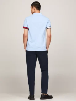 Koszulki Polo*Tommy Hilfiger Koszulka Polo O Wąskim Kroju Z Flagą Hilfiger VESSEL BLUE