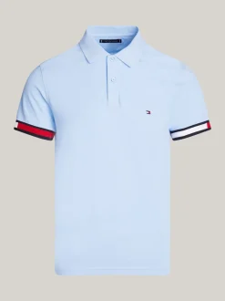 Koszulki Polo*Tommy Hilfiger Koszulka Polo O Wąskim Kroju Z Flagą Hilfiger VESSEL BLUE