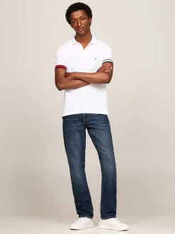 Koszulki Polo*Tommy Hilfiger Koszulka Polo O Wąskim Kroju Z Flagą Hilfiger WHITE