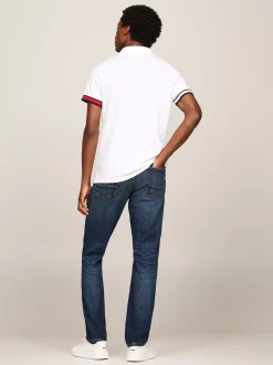 Koszulki Polo*Tommy Hilfiger Koszulka Polo O Wąskim Kroju Z Flagą Hilfiger WHITE