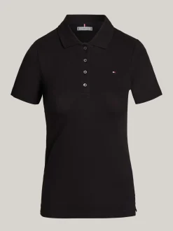 Koszulki Polo*Tommy Hilfiger Koszulka Polo O Wąskim Kroju BLACK