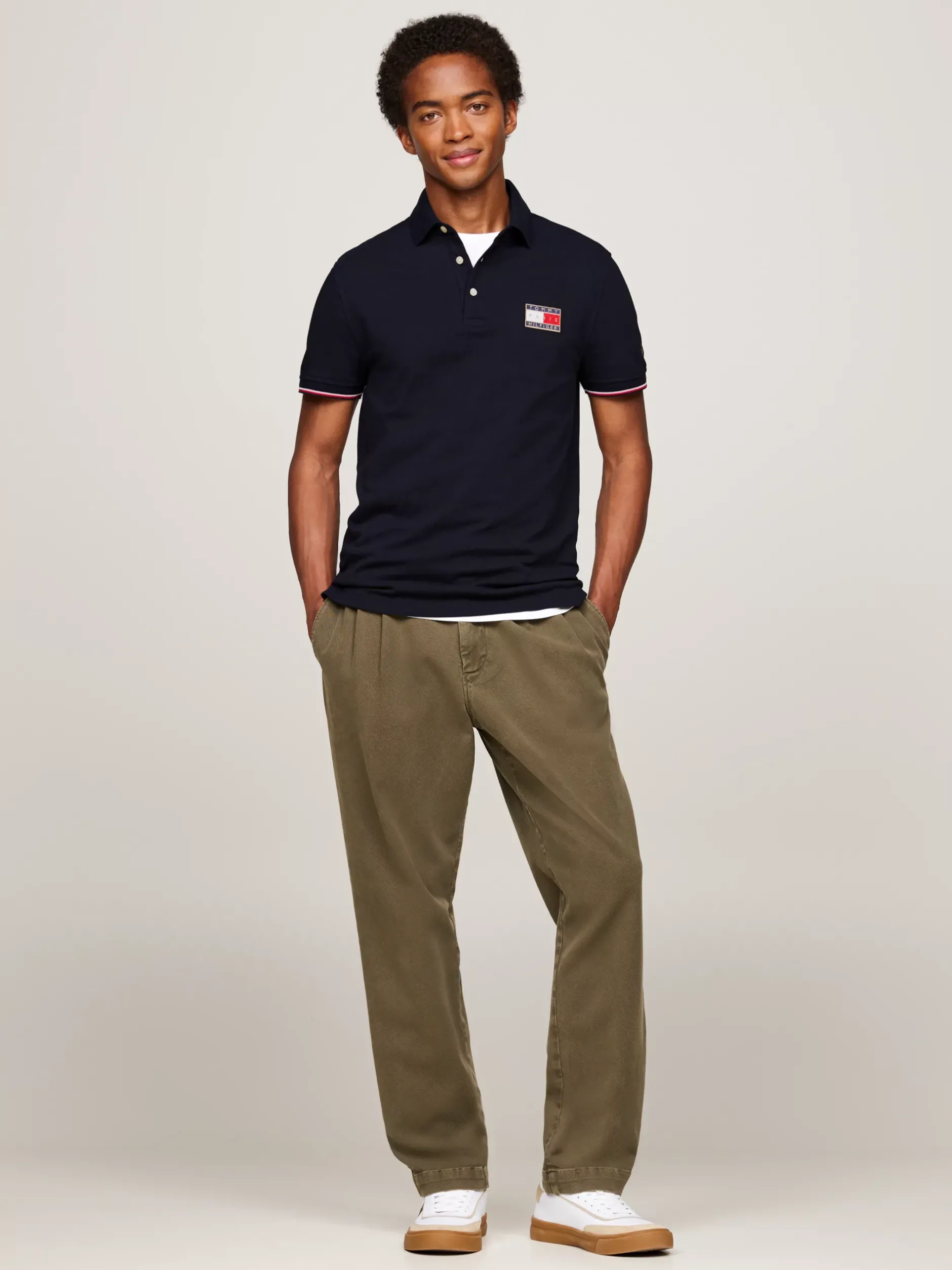 Koszulki Polo*Tommy Hilfiger Koszulka Polo Paris 1985 Collection DESERT SKY