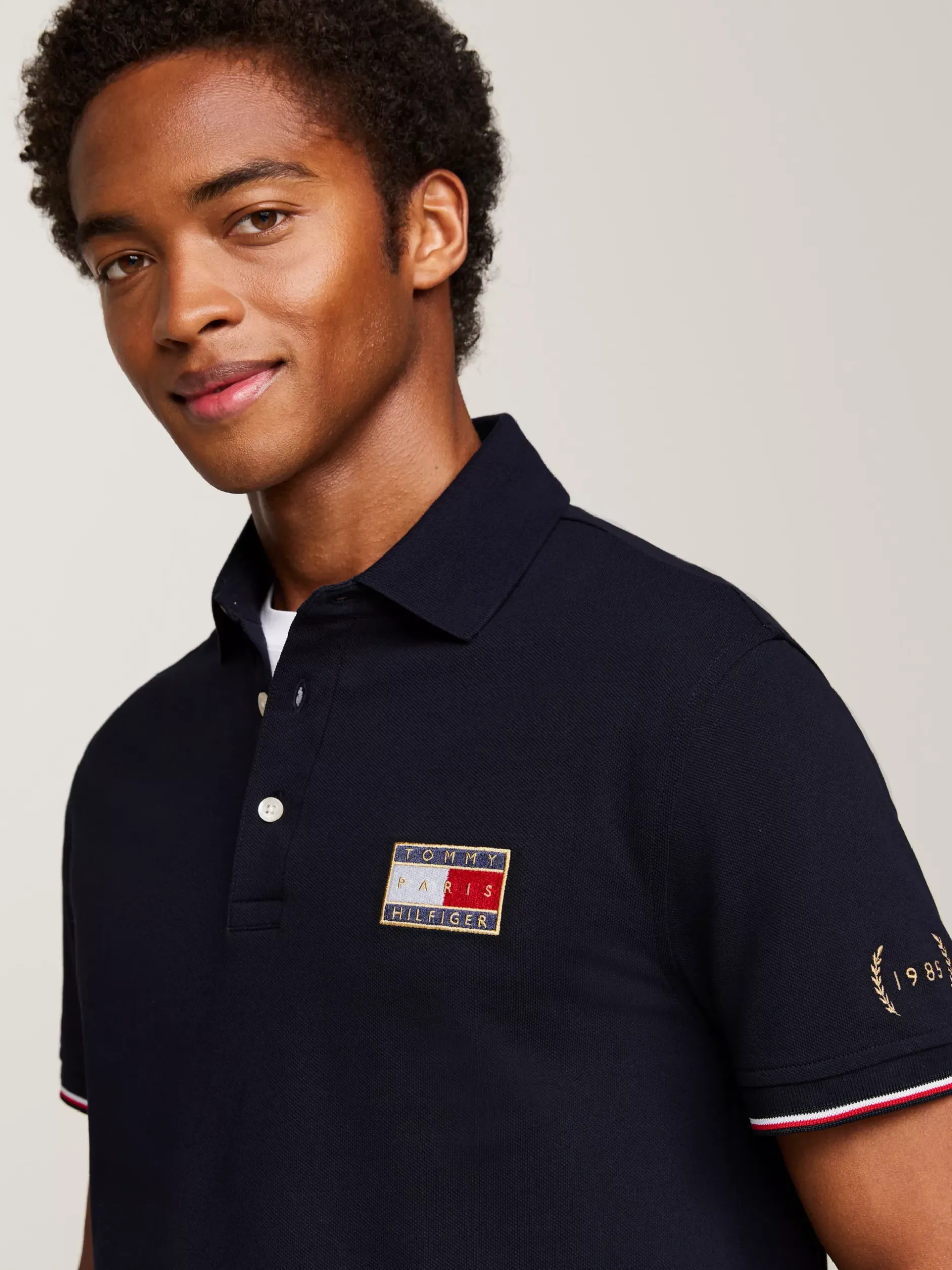 Koszulki Polo*Tommy Hilfiger Koszulka Polo Paris 1985 Collection DESERT SKY
