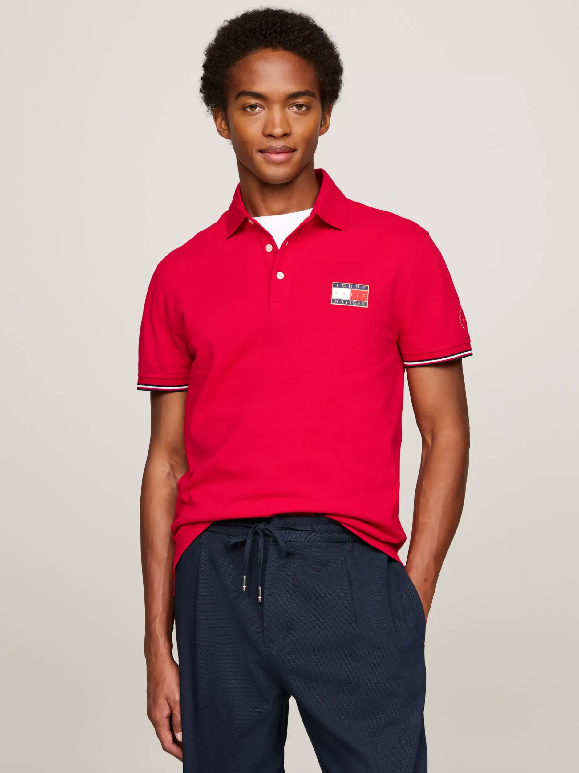 Koszulki Polo*Tommy Hilfiger Koszulka Polo Paris 1985 Collection PRIMARY RED