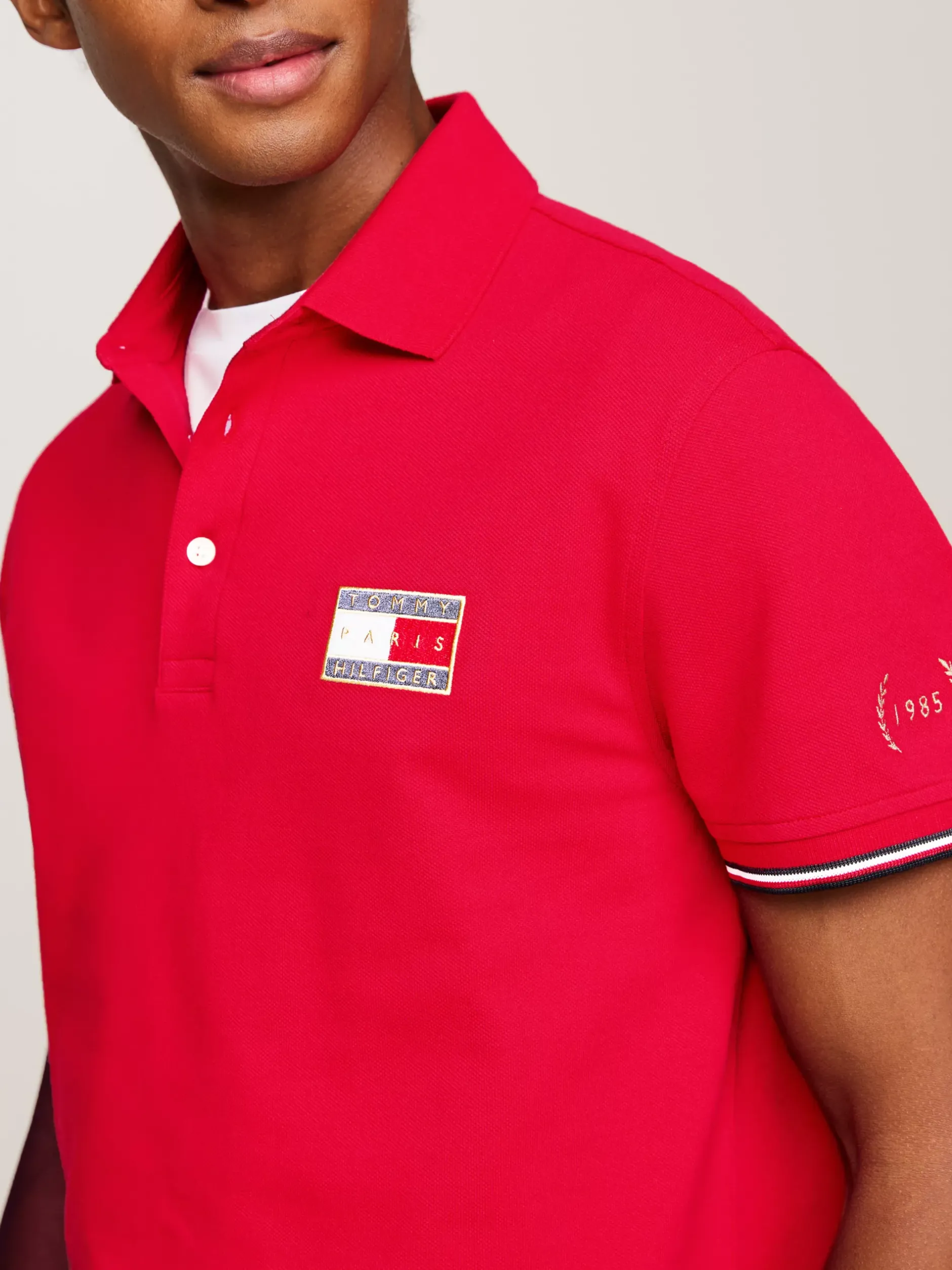 Koszulki Polo*Tommy Hilfiger Koszulka Polo Paris 1985 Collection PRIMARY RED