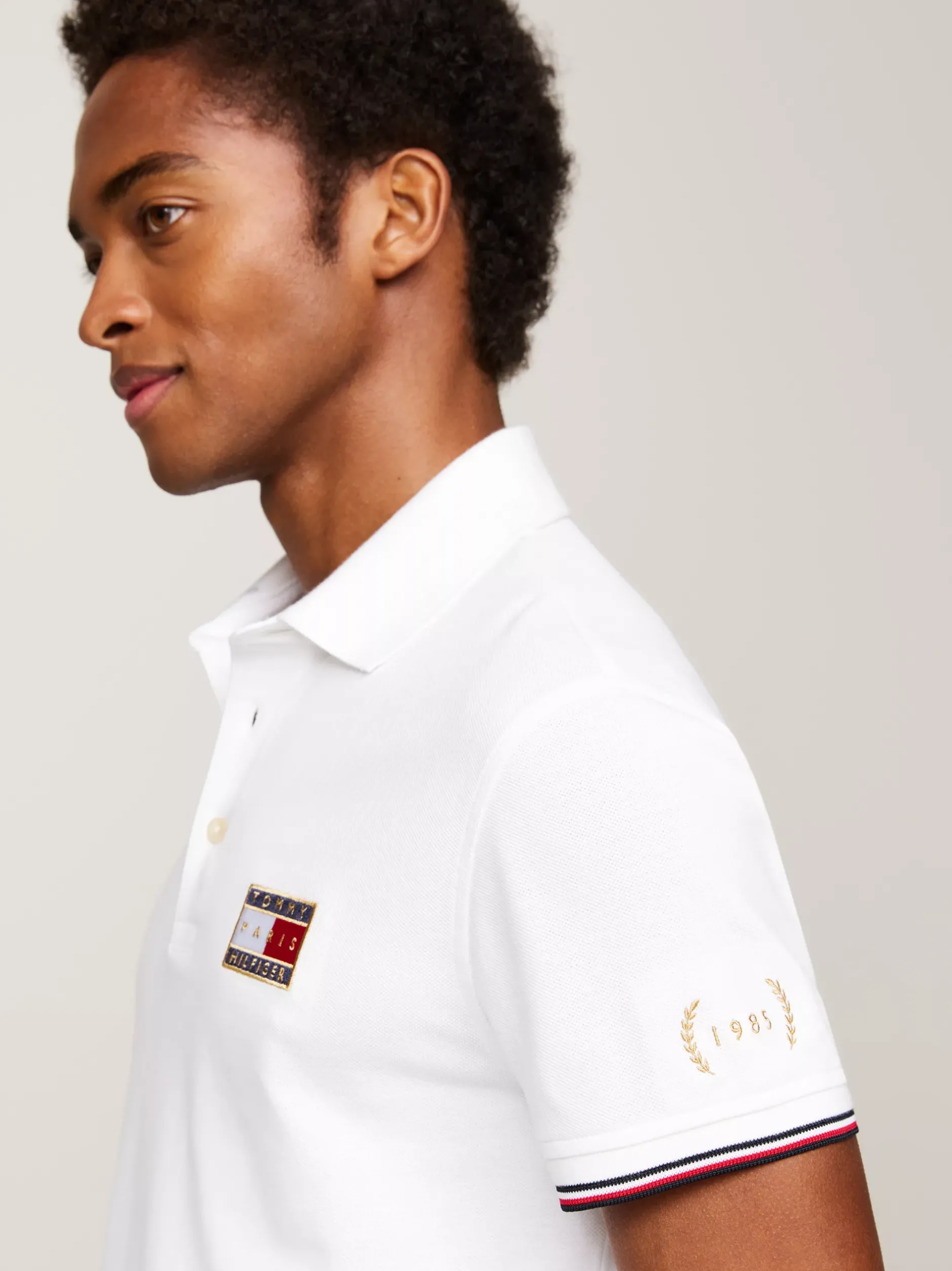 Koszulki Polo*Tommy Hilfiger Koszulka Polo Paris 1985 Collection WHITE