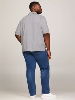 Koszulki Polo*Tommy Hilfiger Koszulka Polo Plus Z Haftem Z Flagą MEDIUM GREY HEATHER