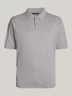 Koszulki Polo*Tommy Hilfiger Koszulka Polo Plus Z Haftem Z Flagą MEDIUM GREY HEATHER