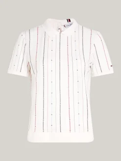 Koszulki Polo*Tommy Hilfiger Koszulka Polo W Paski Z Motywem Flagi FOULARD FLAG STP/ MULTI
