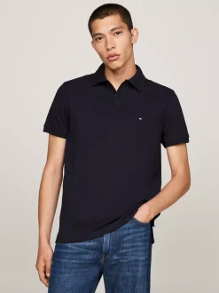 Koszulki Polo*Tommy Hilfiger Koszulka Polo Z Blokami Kolorów Z Tyłu DESERT SKY / ECRU / ROUGE