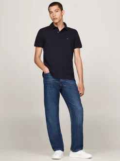Koszulki Polo*Tommy Hilfiger Koszulka Polo Z Blokami Kolorów Z Tyłu DESERT SKY / ECRU / ROUGE