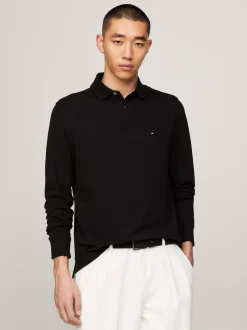 Koszulki Polo*Tommy Hilfiger Koszulka Polo Z Długim Rękawem 1985 Collection BLACK