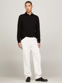 Koszulki Polo*Tommy Hilfiger Koszulka Polo Z Długim Rękawem 1985 Collection BLACK