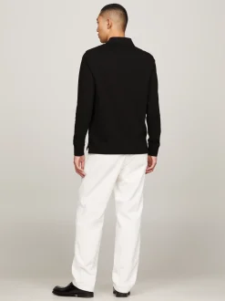 Koszulki Polo*Tommy Hilfiger Koszulka Polo Z Długim Rękawem 1985 Collection BLACK