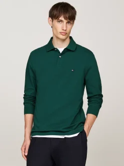 Koszulki Polo*Tommy Hilfiger Koszulka Polo Z Długim Rękawem 1985 Collection ORNAMENTAL GREEN