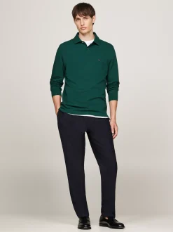 Koszulki Polo*Tommy Hilfiger Koszulka Polo Z Długim Rękawem 1985 Collection ORNAMENTAL GREEN