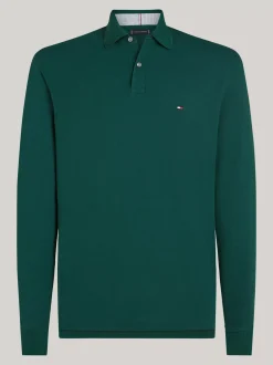 Koszulki Polo*Tommy Hilfiger Koszulka Polo Z Długim Rękawem 1985 Collection ORNAMENTAL GREEN