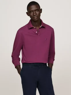 Koszulki Polo*Tommy Hilfiger Koszulka Polo Z Długim Rękawem 1985 Collection HERITAGE PLUM