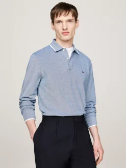 Koszulki Polo*Tommy Hilfiger Koszulka Polo Z Długim Rękawem DEEP INDIGO