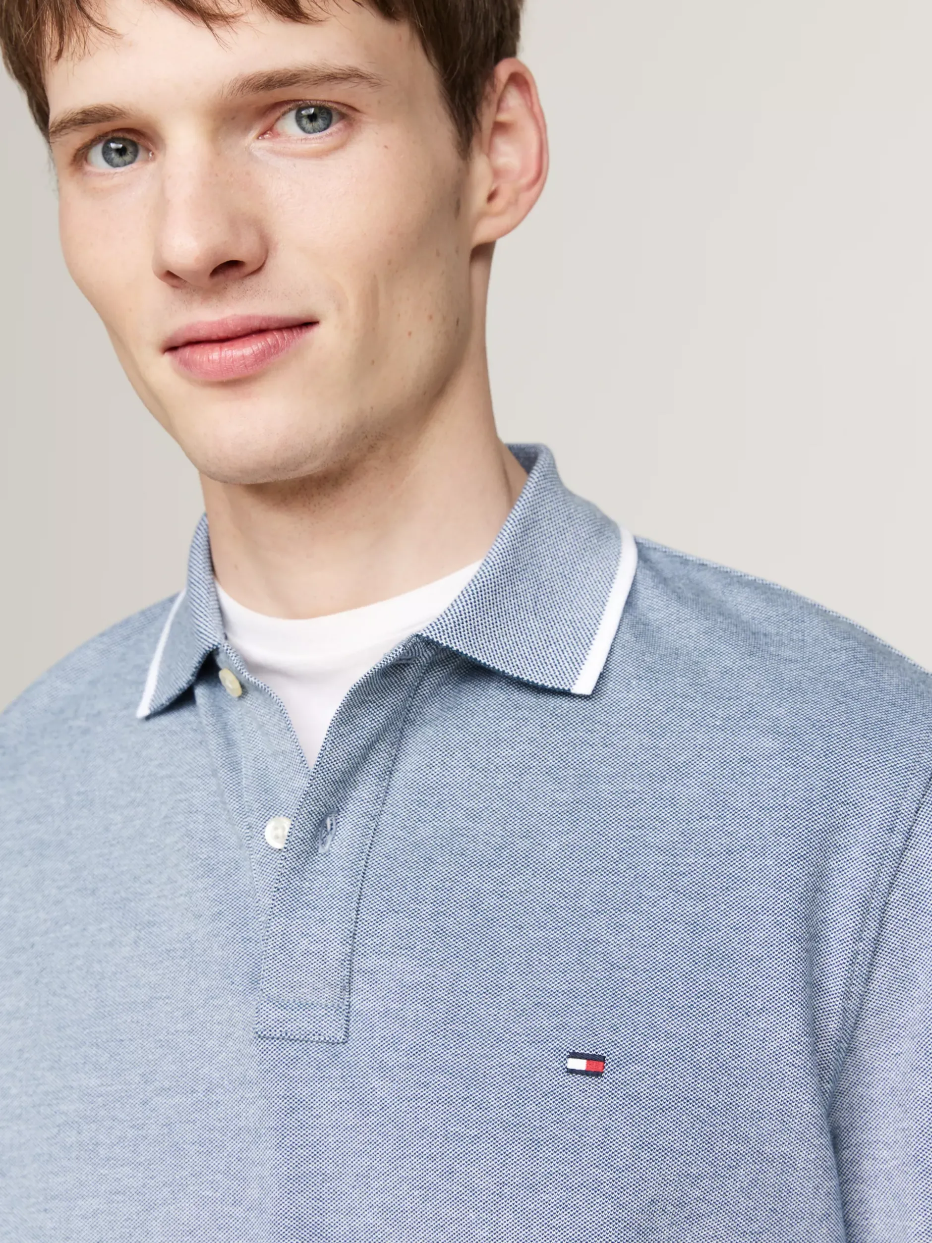Koszulki Polo*Tommy Hilfiger Koszulka Polo Z Długim Rękawem DEEP INDIGO