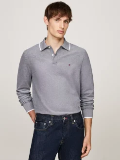 Koszulki Polo*Tommy Hilfiger Koszulka Polo Z Długim Rękawem DESERT SKY