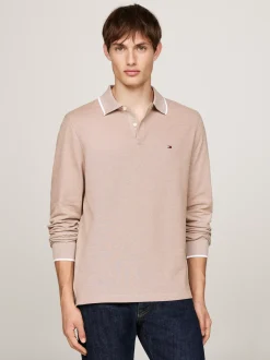Koszulki Polo*Tommy Hilfiger Koszulka Polo Z Długim Rękawem COUNTRY BROWN